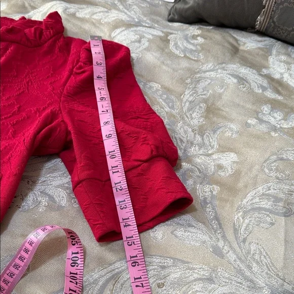 Lilly Pulitzer Red Midi Dress with Puff Sleeves - Picture 7 of 9